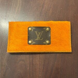 Vibrant Orange Haircalf Wallet